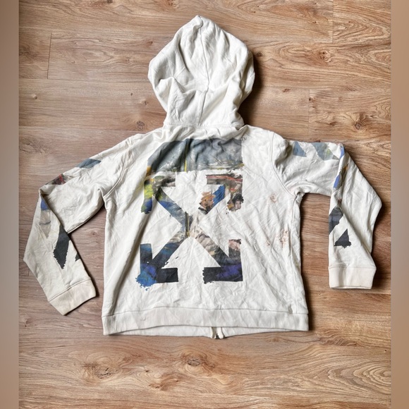 Off-White 2019 Spring -summer Diag Print Multicolor Zip Up Hoodie  Men’s Size XS - Picture 11 of 13